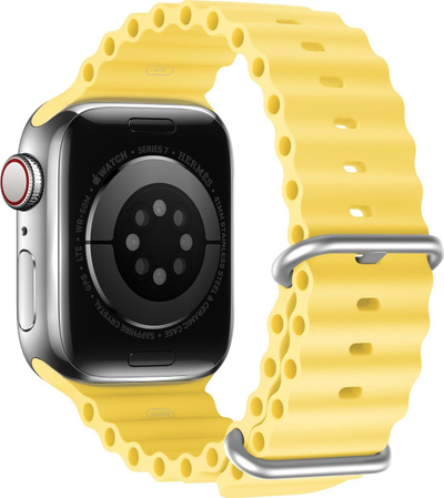 Rrip silikoni Dux Ducis OceanWave për Apple Watch 41 40 38mm, që s’ka problem me ujin, i verdhë