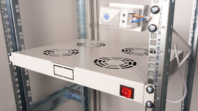 Njësi ventilatori tavani për rack ROLINE Roof Fan Unit 4, për kabinete 19", me termostat, ngjyrë gri