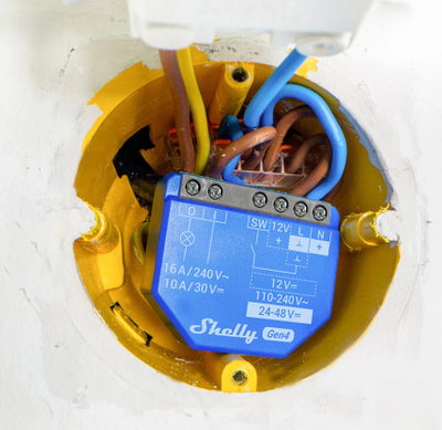 Modul i zgjuar Shelly 1 Gen4, on/off, 16A 240V, blu 2-pack