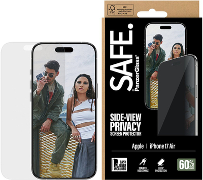 Mbrojtës ekrani PanzerGlass SAFE Privacy, për iPhone Air, Ultra Wide Fit, transparent