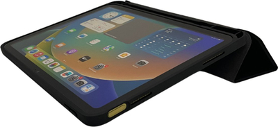 Mbulesë tableti DEQSTER Slim Case për iPad 10.9 gjenerata 10, me kapak Trifold, me mbajtëse për stilolaps, e zezë
