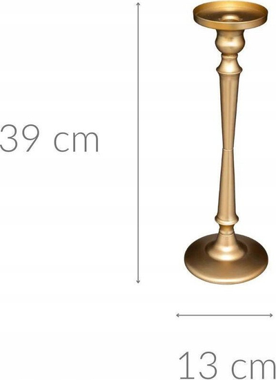 Shandan metalik Atmosphera, 39 cm, bazë 13 cm, ngjyrë ari
