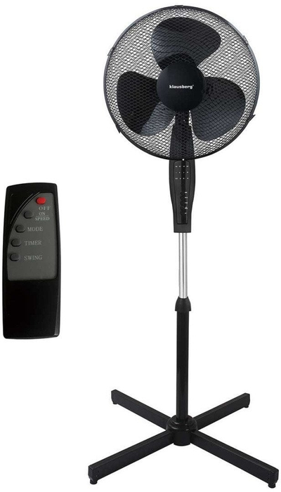 Ventilator në këmbë Klausberg KB-7885, 41cm, 50W, me telekomandë, i zi