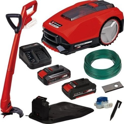 Robot kositës bari Einhell FREELEXO KIT 350-500, set me trimer, i kuq