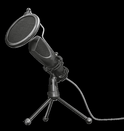 Mikrofon Trust GXT 232 Mantis, USB, me tripod dhe pop filter, i zi