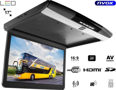 Monitor tavani Nvox RF174HDMI, 17", LED, Full HD, gri me të zezë