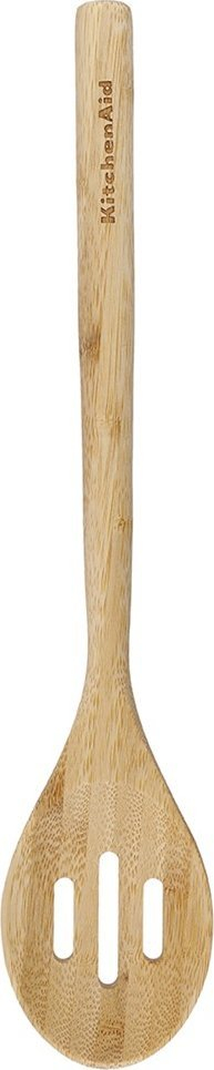Lugë kuzhine me vrima KitchenAid Bamboo, bambu, 32.5 cm, ngjyrë druri natyrale