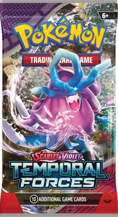 Kuti booster Pokémon TCG Scarlet & Violet Temporal Forces, display box, për koleksionistë