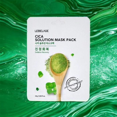Maskë fytyre në letër Lebelage Cica Solution, qetësuese, hidratuese