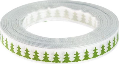 Shirit dekorativ satin me motive Krishtlindjesh, 12mm, 22m, shumëngjyrësh