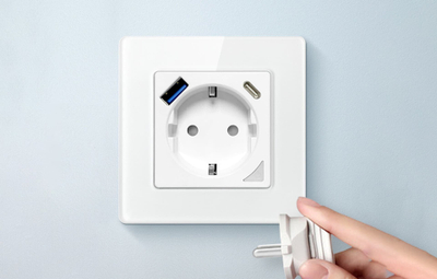 Prizë muri e mençme Avatto N-WOT10-USB-W, WiFi, me porta USB dhe USB C, e bardhë