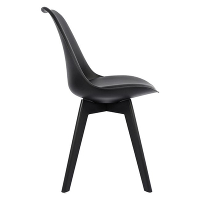 Karrige ngrënieje Chairs Vegas HM0033.32, polipropilen PU, set 4 copë, e zezë