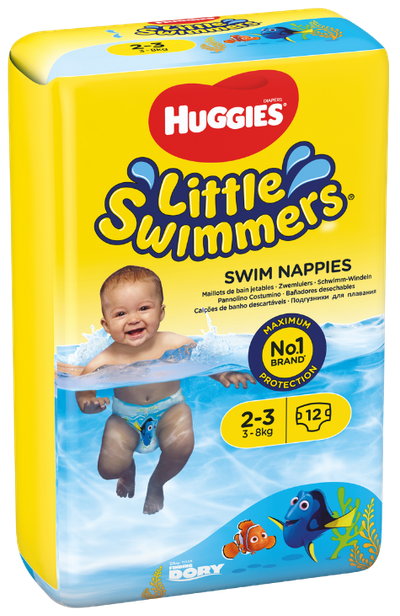 Pelena të notit Huggies® Little Swimmers 2-3 (3-8 kg, 12 copë)