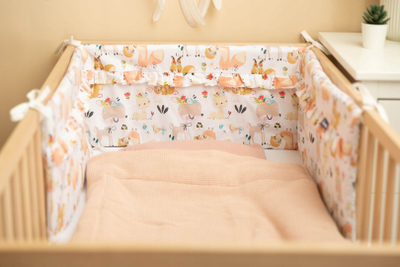 Mbrojtës krevati për bebe COT BUMPER PICNIC, 120x60 cm, pambuk, shumëngjyrësh