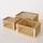 Set kuti për zbukurim Boltze Decorative Woven Wooden Box X3, dru bredhi, thurje pambuku, ngjyrë kremo