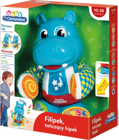 Lodër edukative Clementoni Filipek Dancing Hippo, e kaltër