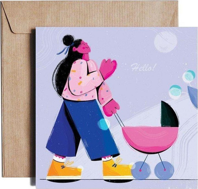 Karton urimi Pieskot Square Card WS04, dizajn I Can Show You the World, katror