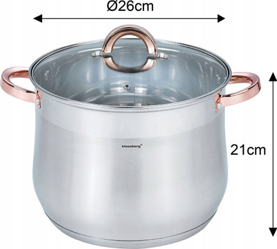 Tenxhere gastro Klausberg KB-7794, me kapak, 26 cm, 10.7 L