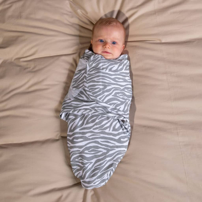 Mbështjellëse për bebe Bo Jungle B Wrap Small White Tiger, 3.2 – 6.4 kg, pambuk, gri me të bardhë