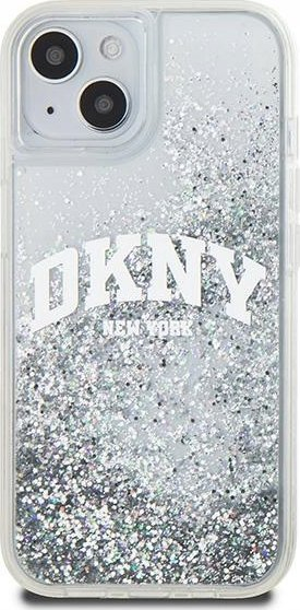 Mbulesë telefoni DKNY Liquid Glitter Arch Logo Back Cover, për iPhone 15, transparente