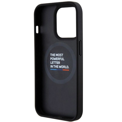 Kapotë telefoni BMW Quilted Tricolour, MagSafe, për iPhone 15 Pro Max, e zezë