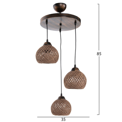 Llambë tavani metal+litar Ø32×80 cm (HM7359.01)