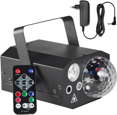 Set efektesh LIGHT4ME GIG SET 2, 2 makina tymi 400W LED, makinë flluskash e rikarikueshme, efekt drite 4in1 RGBW RGB lazer