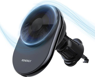 Mbajtëse magnetike telefoni Araree Renergy AM15V, MagSafe, për grilën e ajrit në makinë, e zezë