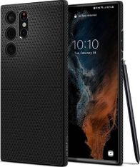 Kapak telefoni Spigen Liquid Air për Samsung Galaxy S22 Ultra, TPU, mbrojtje Air Cushion, i zi mat