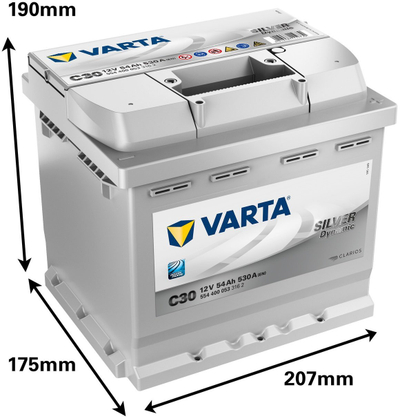 Bateri startimi Varta Dynamic SLI 554400053K262, 54Ah, 12V 530A, gri
