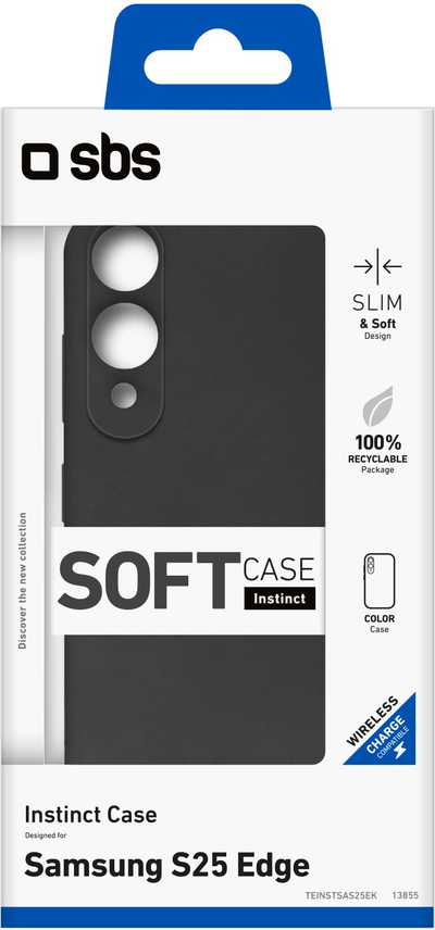 Mbulesë mbrojtëse SBS për Samsung Galaxy S25 Edge, TPU, e zezë