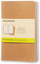 Тетратка Moleskine Plain Cahier Kraft, сет од 3 парчиња, без линии, капак од крафт