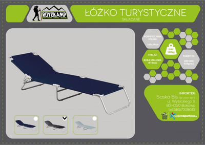 Shtrat kampingu Royokamp Folding, palosës, i zi