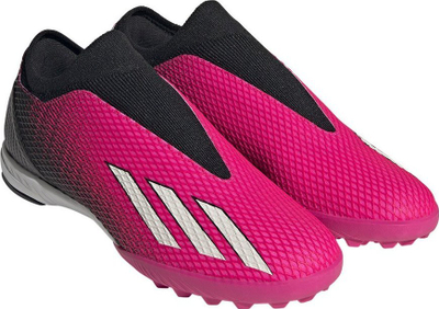 Këpucë futbolli Adidas X Speedportal.3 Laceless Turf, unisex, për tapet artificial, rozë me të zezë