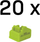 Bllokues porte RJ-45 Lindy, set 20 copë, pa çelës, jeshil