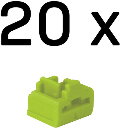 Bllokues porte RJ-45 Lindy, set 20 copë, pa çelës, jeshil