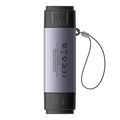 Lexues kartash memorjeje Baseus Lite Series SD/TF, USB + USB-C (gri)