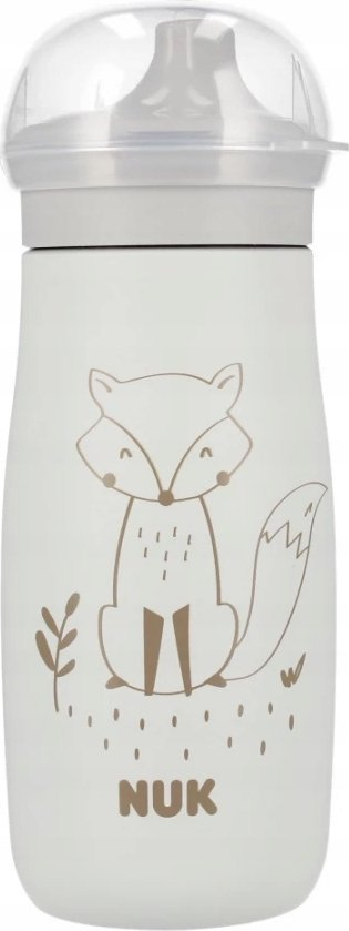 Shishe uji për kalamaj NUK Mini-Me Sip, çelik inoksi 300 ml, gryka që s’rrjedh, bezhë