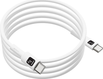 Kabllo USB-C Techly 2.0, 1m, 60W, e bardhë