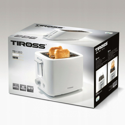 Toster Tiross TS1383, 700W, 2 feta, i bardhë
