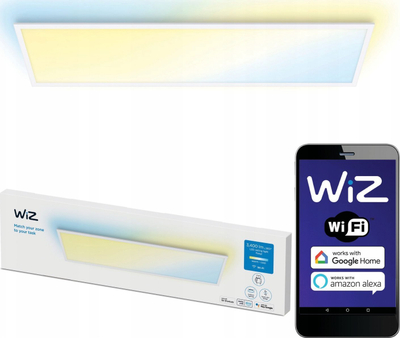 Panel LED tavani WiZ Rectangular, smart Wi Fi, i bardhë