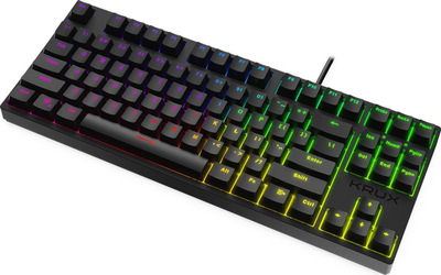 Tastierë mekanike Krux Atax PRO RGB KRX0079, Gateron Blue, USB, e zezë