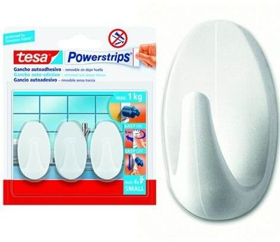 Varëse ngjitëse Tesa Powerstrips Small, 1kg, set 3 copë, e bardhë