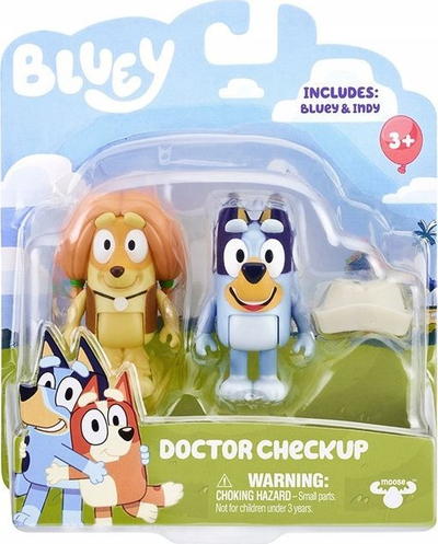 Set figura TM Toys Bluey Visit to the Doctor, 2 figura, shumëngjyrëshe