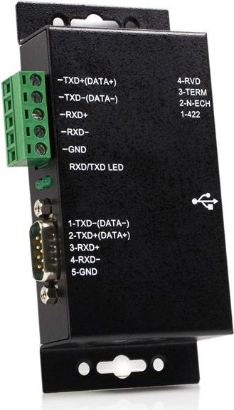 Adapter serial industrial StarTech 1 port USB në RS422/RS485, trup metalik, i zi