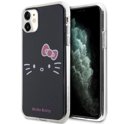 Kapak telefoni Hello Kitty HKHCN61HKHLK për iPhone 11 Xr 6.1", hardcase TPU, i zi