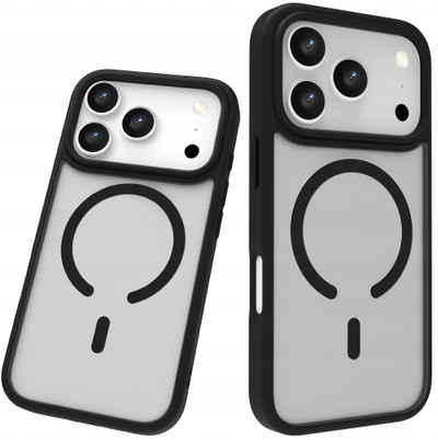 Mbrojtëse telefoni Roobix Dusky MagSafe për iPhone 17 Pro, TPU+PC, me unazë MagSafe, e zezë mat