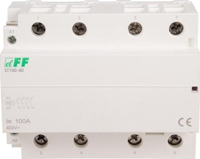 Kontaktor modular F&amp;F ST100-40, 100A, 230V AC, i bardhë