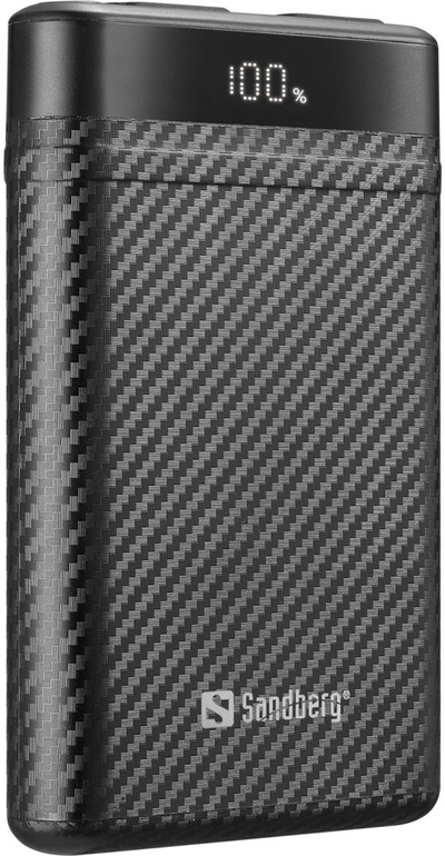 Powerbank Sandberg Survivor Nano, 10000 mAh, 20W PD, 2x USB-C, i zi
