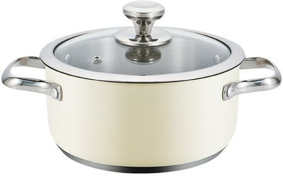 Tenxhere Haeger Pastel Pot PA-20H.007A, 3 L, 20 cm, me kapak, bezhë